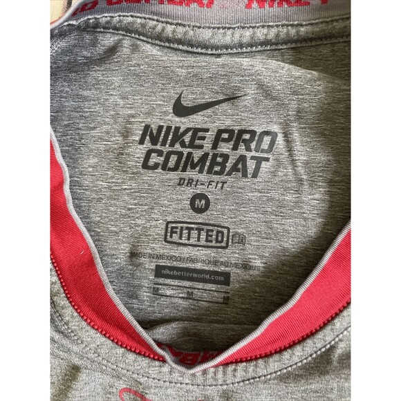 Nike Pro Combat Men's M Swingman Griffey 3/4 Sleeve Baseball Fitted Shirt Red - Picture 6 of 9